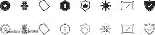 Partnership badges vector icon set.