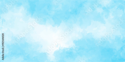 Blue and white abstract watercolor background with ethereal smoky texture, soft cloudy painted artistic paper texture. vintage blue grunge paper with a rough ancient light-colored sky pattern 