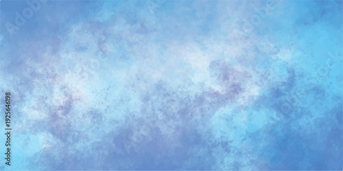 Blue and white abstract watercolor background with ethereal smoky texture, soft cloudy painted artistic paper texture. vintage blue grunge paper with a rough ancient light-colored sky pattern 