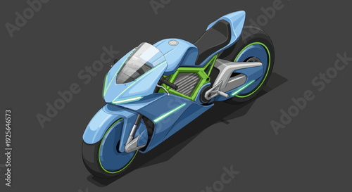 Futuristic Motorcycle with Neon Accents.