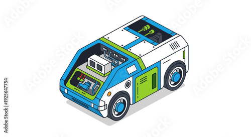 Futuristic Toy Space Vehicle Illustration.