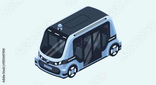 Modern Electric Autonomous Delivery Vehicle Closeup.