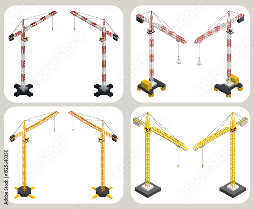 Fotografia Isometric tower crane set