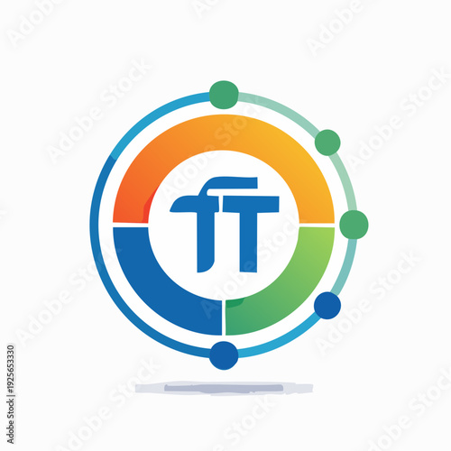 Creative abstract logo design with interconnected circles and the letters 'ft' concept