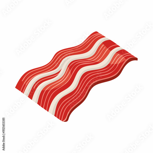 Crispy delight: Vector illustration of bacon slice for food enthusiasts and designers