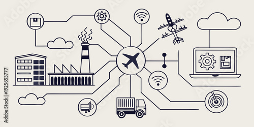 Logistics and air transport integration using digital technology and cloud connectivity