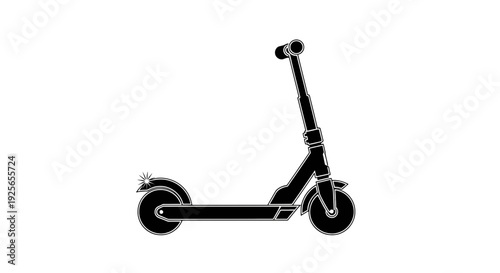 Electric scooter parked on a flat surface for urban commuting and transportation