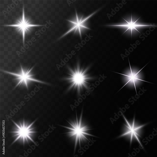 Lens Flare, light glow effect. sun or realistic shining star with backlight effect.
bokeh glitter and sparkles or sparkles on transparent background.
