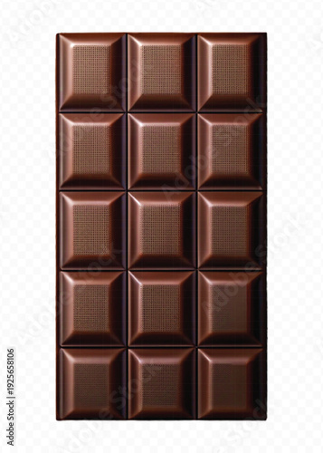 realistic 3d smooth piece of milk chocolate bar in different style isolated on transparent background