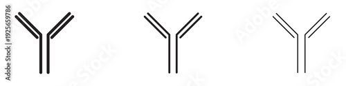 Antibody icons collection in black and blue colors