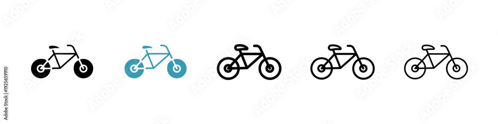 Fototapeta premium Bicycle icons collection in black and blue colors