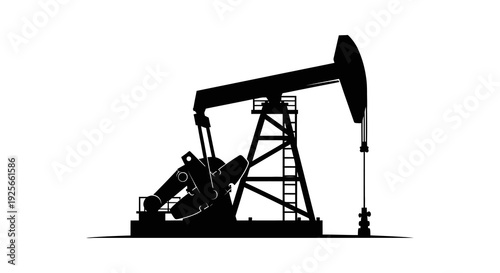 A stark silhouette of a classic oil pump representing energy extraction and industrial landscapes high quality