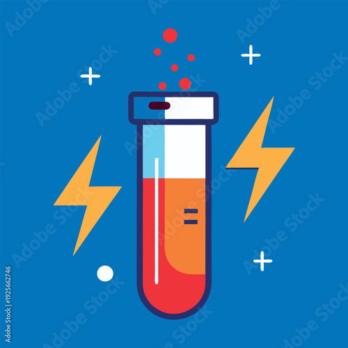 A test tube with electric sparks-indicating electric.
