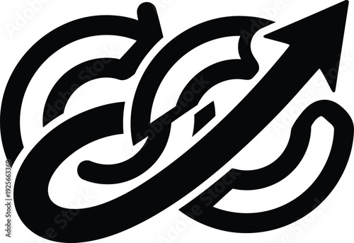 black arrows forming loop with one pointing up