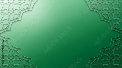 Elegant green geometric pattern background for islamic or cultural themes