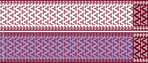 Saree design illustration, white saree with red border, kolka design, SAREE