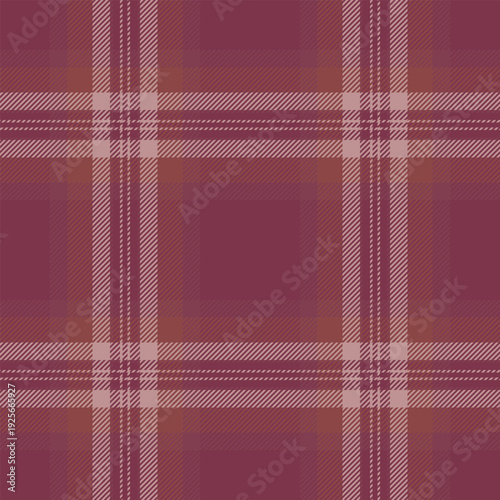 Hat plaid tartan check, clan texture pattern background. Rosy brown vector seamless textile fabric in red and rosy brown colors.