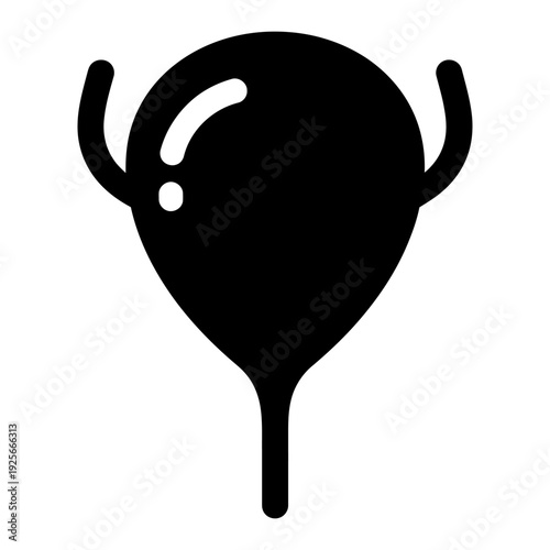 Human Bladder Organ Silhouette Icon for Medical and Anatomical Representation