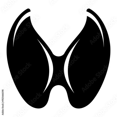 Stylized Black Sunglasses or Mask Graphic Icon