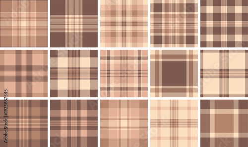 Decorative plaid collection for holiday stockings. Vector patterns ensure crisp, high-quality prints.