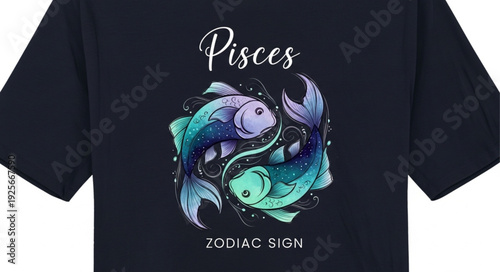 Pisces zodiac sign with two fish illustration.