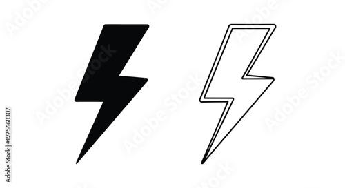 Free Download Two lightning bolt icons one filled and one outlined on a white background - GFXLoad
