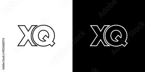 Letter X and Q, XQ logo design template. Minimal monogram initial based logotype.