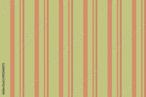 Beat vector fabric vertical, vertical seamless lines textile. Tevival background pattern texture stripe in lime and red colors.