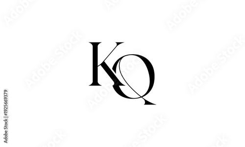 KQ initial letters logo or KQ monogram
