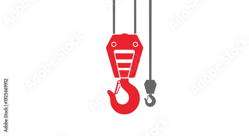 Red hook and pulley system on a for industrial use