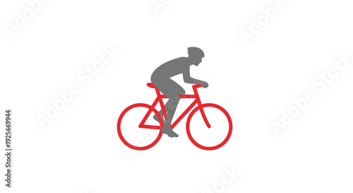 A person riding a bicycle in a simple iconic style