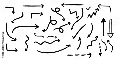 Collection of various arrows and pointers in different directions and styles