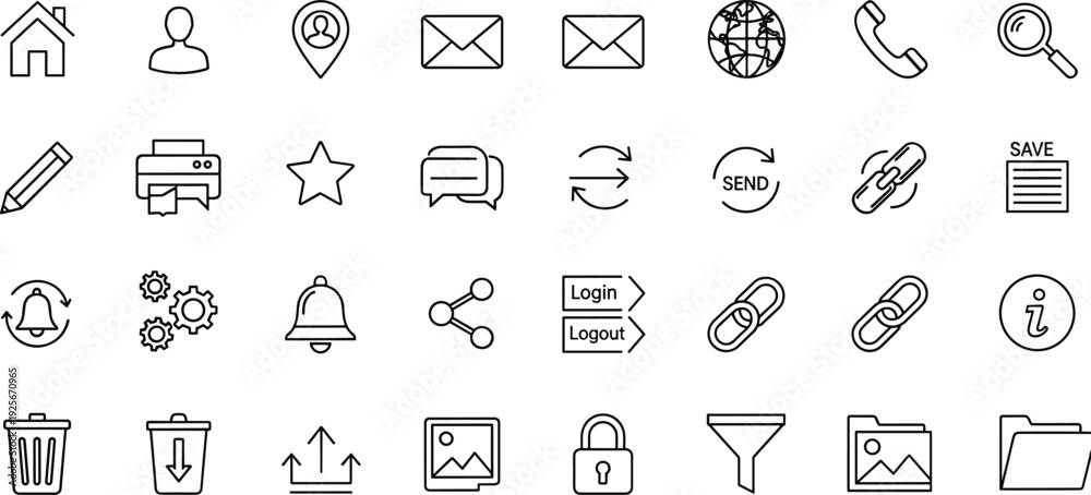 Naklejka premium Collection of various icons and symbols