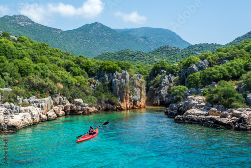 Beautiful small bay between Kas and Kekova coastline in Turkey