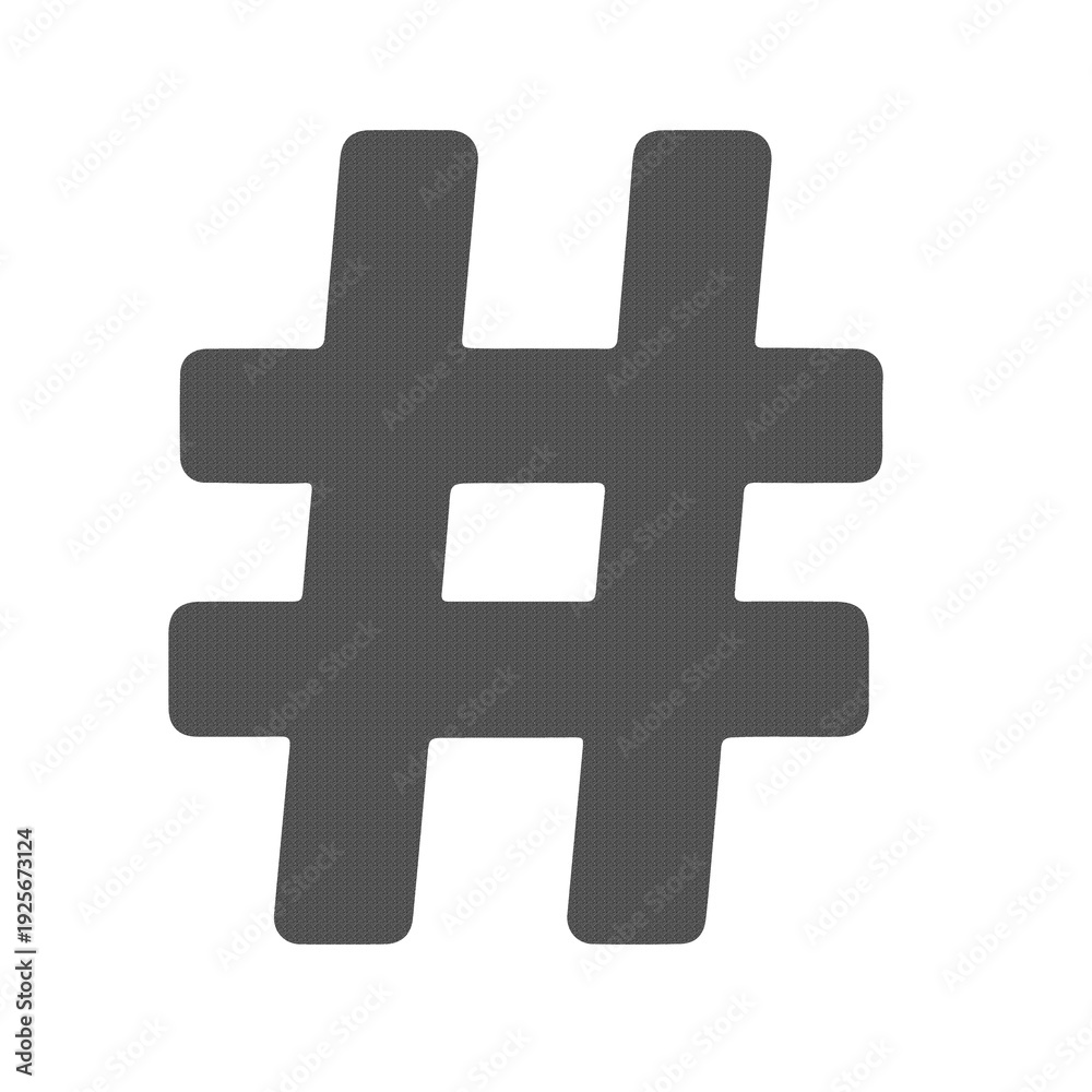 Fototapeta premium Hashtag Social Media Tag Icon in Minimal Flat Gray Style Isolated on White Background