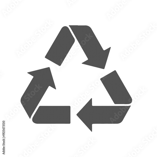 Green recycle symbol icon with circular arrows on a clean white background representing ecology and environmental conservation