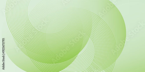 Minimalist soft Abstract Background in Gradient green and white Tones with Circles. Circle effect style geometric