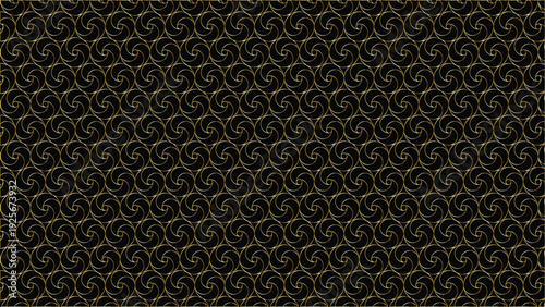 Black Swirling Geometric Seamless Pattern Vector – Abstract Maze Repeating Texture