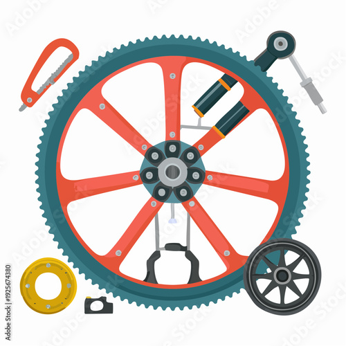Detailed conceptual illustration showcasing components of a complex mechanical assembly design