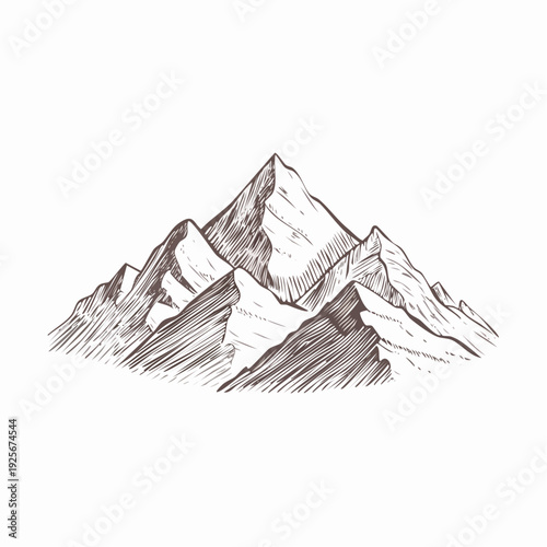 Detailed mountain range sketch capturing the essence of natural landscapes artistry