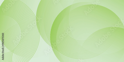 Minimalist soft Abstract Background in Gradient green and white Tones with Circles. Circle effect style geometric