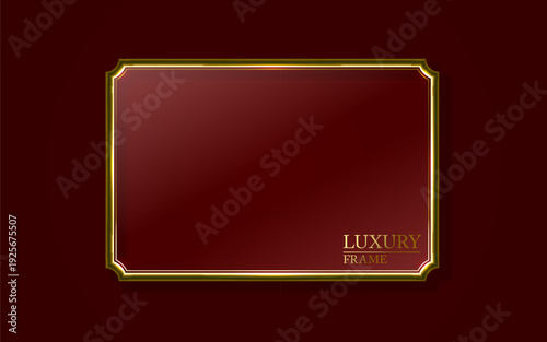 Elegant golden frame with a rich dark red interior.