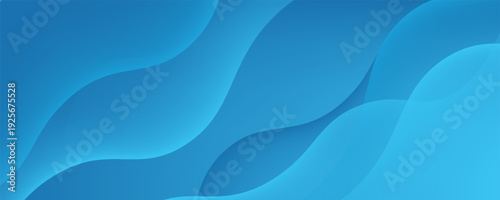 Blue abstract background in paper cut style. Water wavy paper layers for World Oceans Day June 8.vector illustration