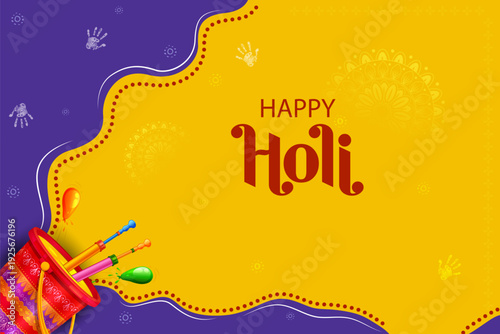 Colorful splash for Happy Holi background card design for color festival of India celebration greetings for promotion and advertisement banner