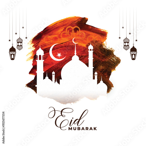 Elegant Eid Mubarak festival celebration Islamic background design