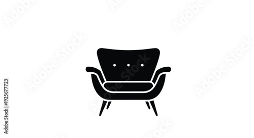 A simple black armchair design a modern furniture silhouette