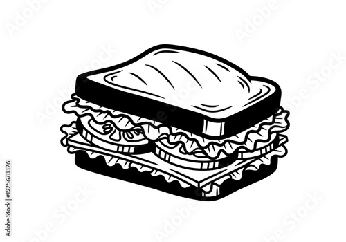 Delicious Hand-Drawn Sandwich Illustration.