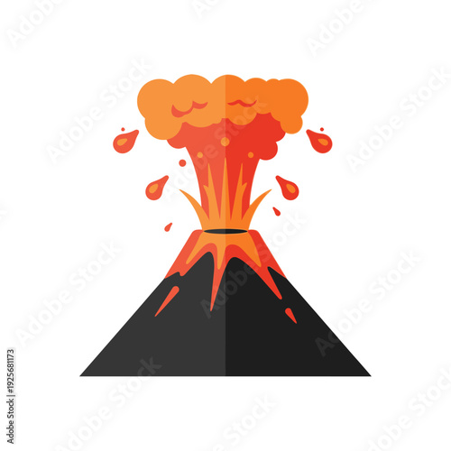 Volcano Erupting with Lava and Ash.