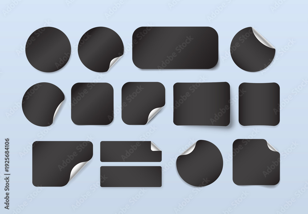 Blank Sticker Mockup Set for Price Label, Decal & Packaging Branding ...