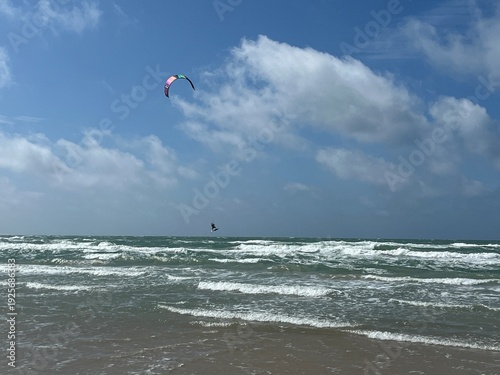 kite surfing in the sea